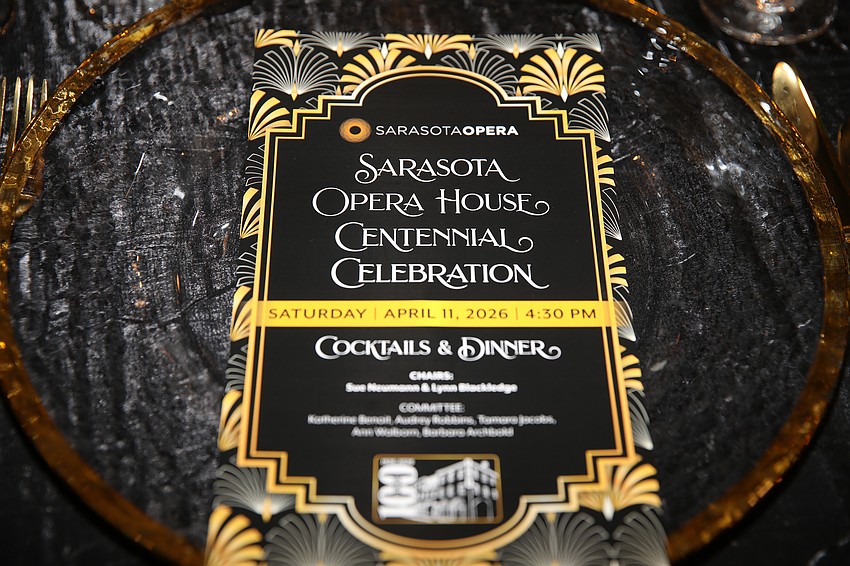 The Sarasota Opera House Centennial Celebration was held at Selby Gardens on April 11 with 300 guests in attendance.