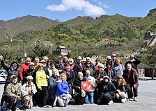 The Sarasota group stands in front of the Great Wall of China during a 2016 trip to Taiwan and China.
