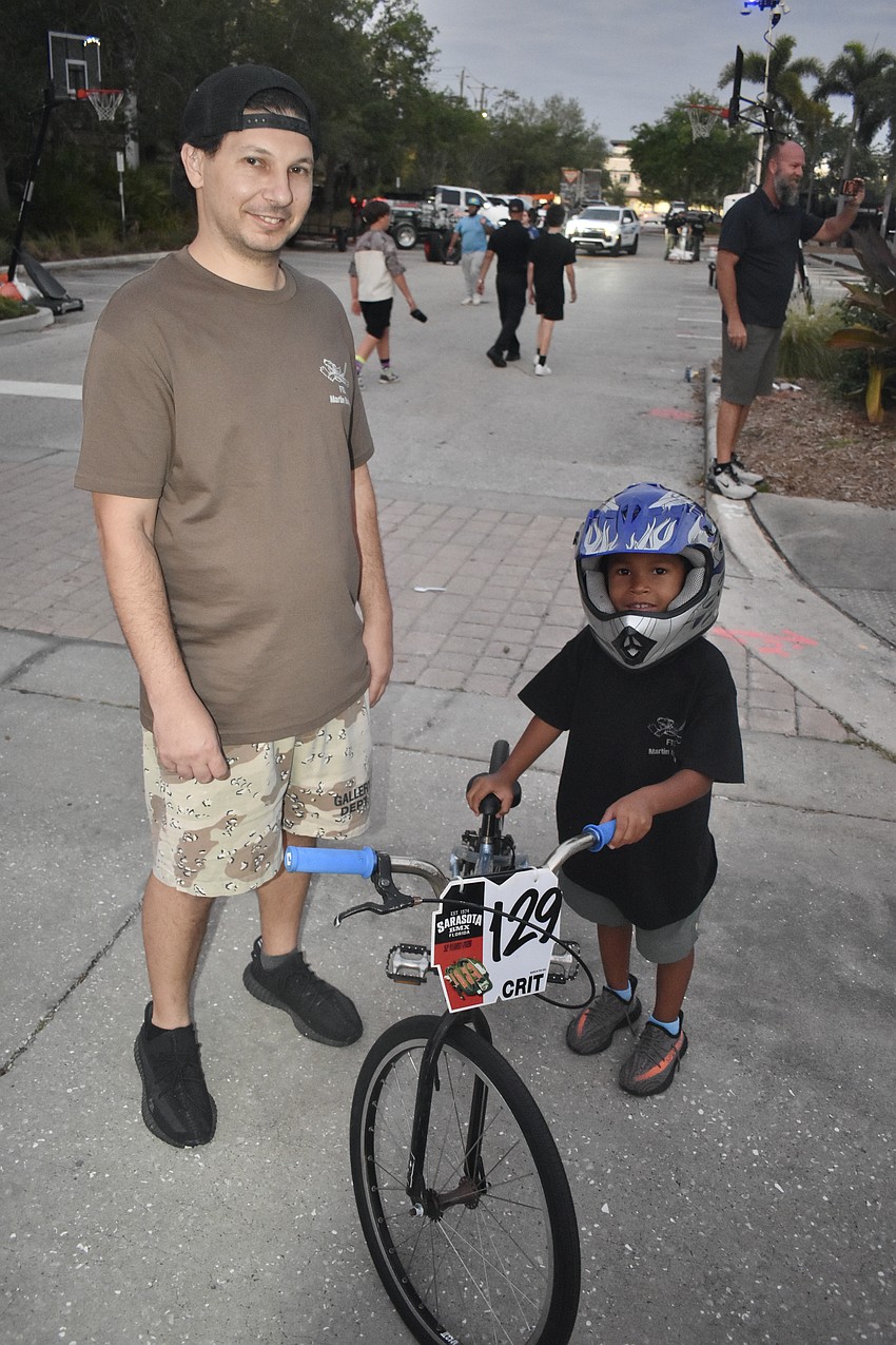 Aaron Elazzaoui and his son Jordan Elazzoui, 6, came from the skate park to check out the Grave Digger.