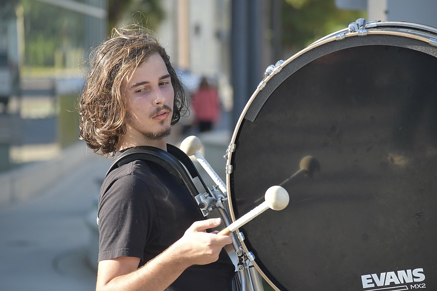 Sophomore Anthony Soos performs in the Sarasota High School drum line.