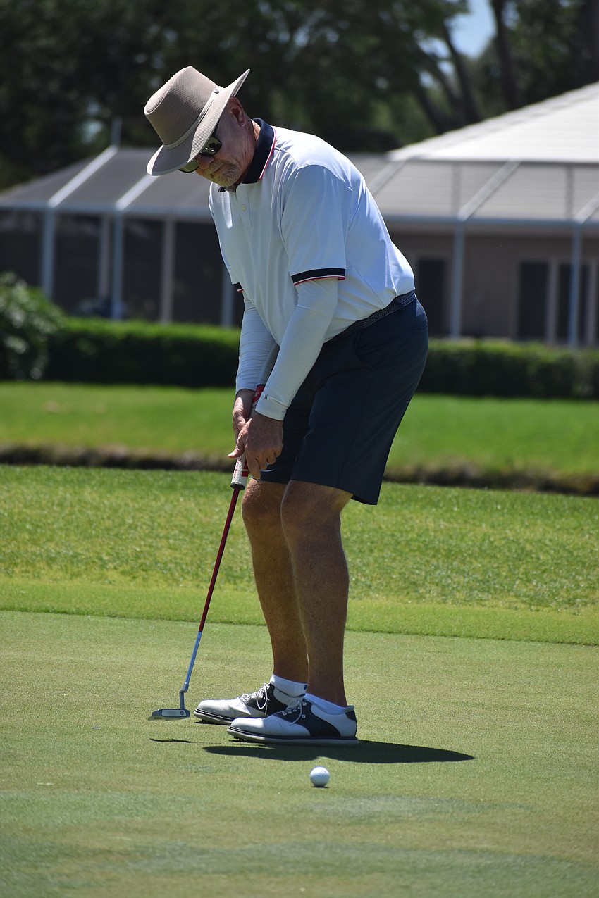 Rosedale's Greg Deringer putts a ball during the 2026 Rosedale Golf Classic at Rosedale Golf and Country Club April 15.