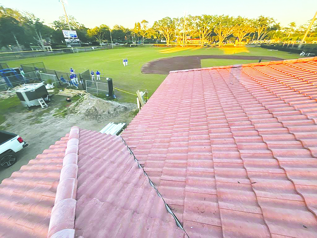 The Bolles School baseball stadium roof reconsruction of the Chipper Jones Stadium.