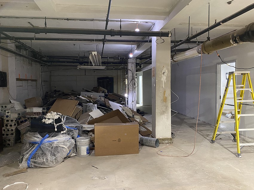 Alex Sifakis, JWB Real Estate Capital president, said The Greenleaf building at 200 N. Laura St. was full of debris when the company purchased it in 2022. Spaces are still being cleared as renovation progresses in the basement and on a portion of the first floor.