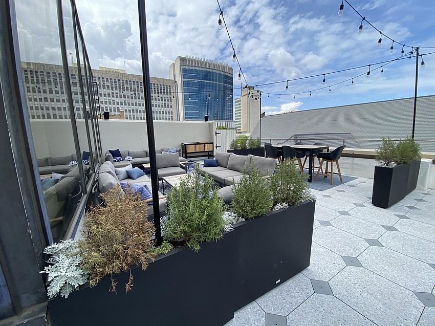 JWB Real Estate Capital's restoration of The Greenleaf building in Downtown Jacksonville included adding an outdoor space on the second-floor terrace.