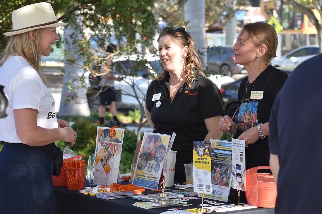 Lauren Luke of Resilient Retreat speaks with Traci Willingham of Neuro Challenge Foundation for Parkinson's and Karen Misantone of Sarasota Opera.