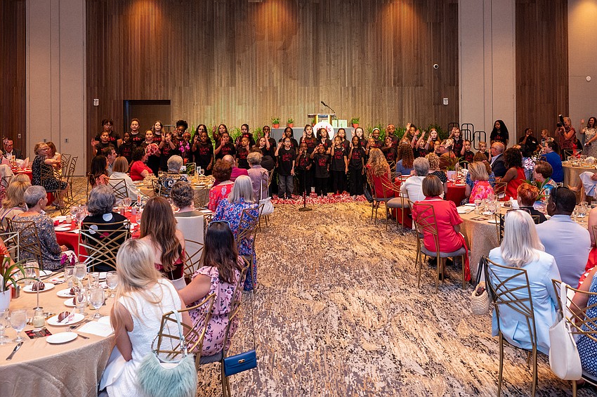 Girls Inc. girls give a musical welcome.