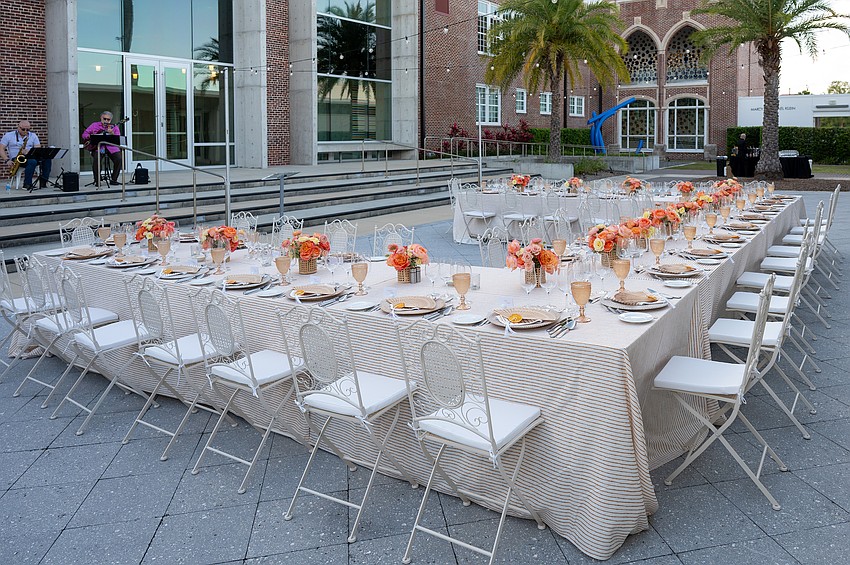 The table is set and ready for En Plein Air Wine Dinner.