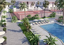 Residents of some buildings in the redeveloped Bath + Racquet Residences & Club will have views of the courts and members' pool.