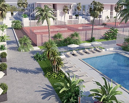 Residents of some buildings in the redeveloped Bath + Racquet Residences & Club will have views of the courts and members' pool.
