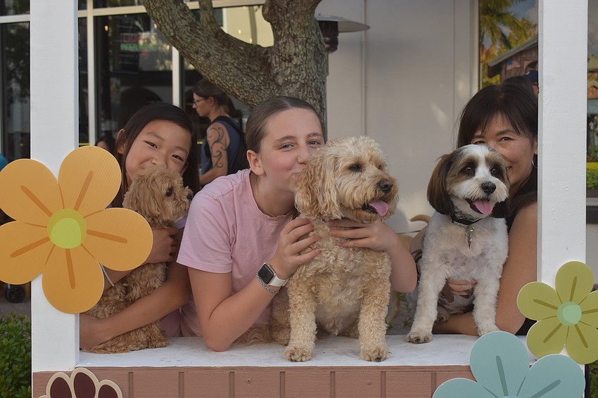Lakewood Ranch's Kara Song, Camryn Palazzolo and Susan Palazzolo test out the 