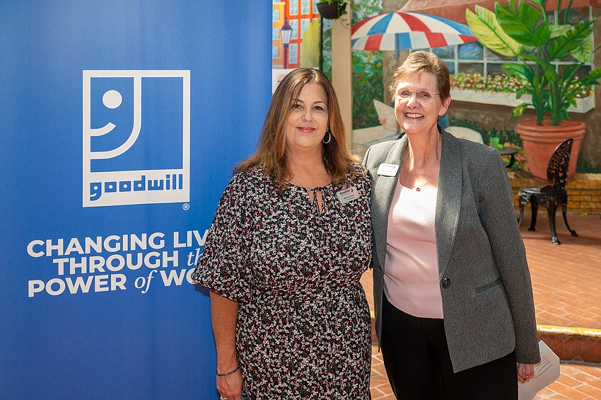 Goodwill Vice President of Engagement Melissa Carmen and Margie Genter