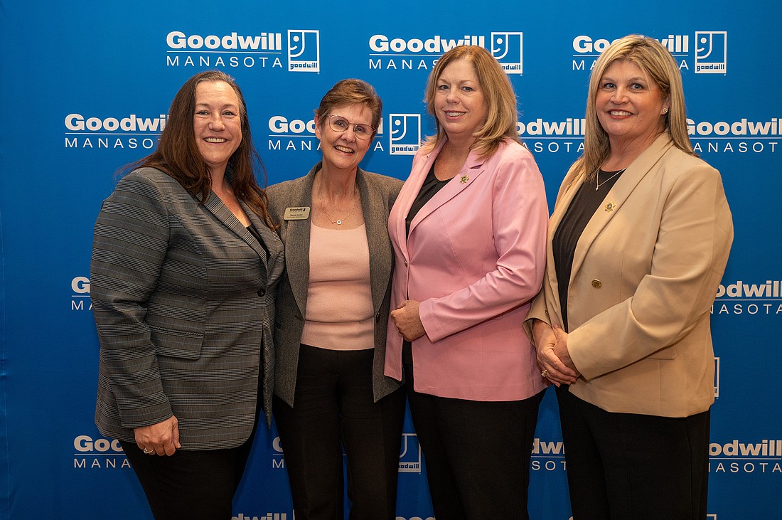 Stephanie Perry, Margie Genter, Community Partner of the Year Awardee Florida Department of Corrections Stephanie Ditroia and Beth Poffel