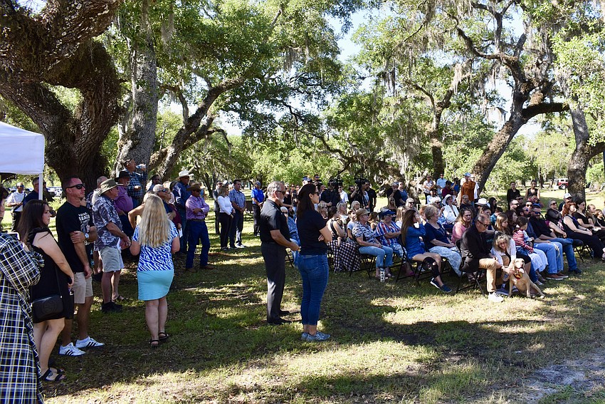About 100 residents, family members, dignitaries and Manatee County staff members gathered under the trees in Crane Park to honor Carol Ann Felts April 18.