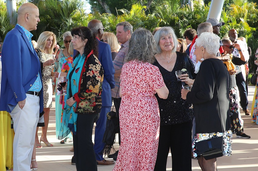 The cocktail hour was held on The Plaza at The Ora.