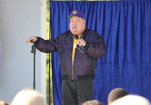 Stand-up comedian Al Ernst opens the second-annual Comedy Night performance through Arts in April, made possible through the Longboat Key Foundation. He and three fellow comedians performed April 16 at the Town Center Green.