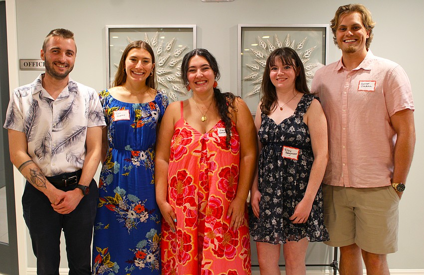 Attending the Longboat Key Garden Club annual grant and scholarship awards were recipients Eli Myron (Florida State University of Florida), Tori Guarino (UF), Alexis Demetropoulos (New College of Florida), Riley Bergmann (UF) and Carter Oleckna (UF).