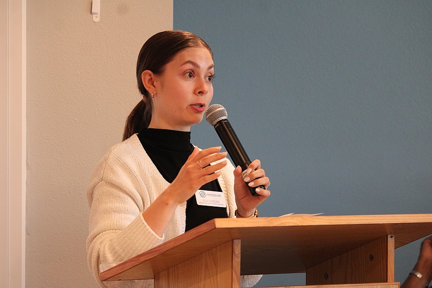 Ella Castilow, Boys & Girls Clubs of Sarasota and DeSoto Counties grants and data strategy manager, shared how Longboat Key Garden Club funding enables 250 members ages 6-12 to attend the Summer Creative Minds Academy, housed by Mote Marine.