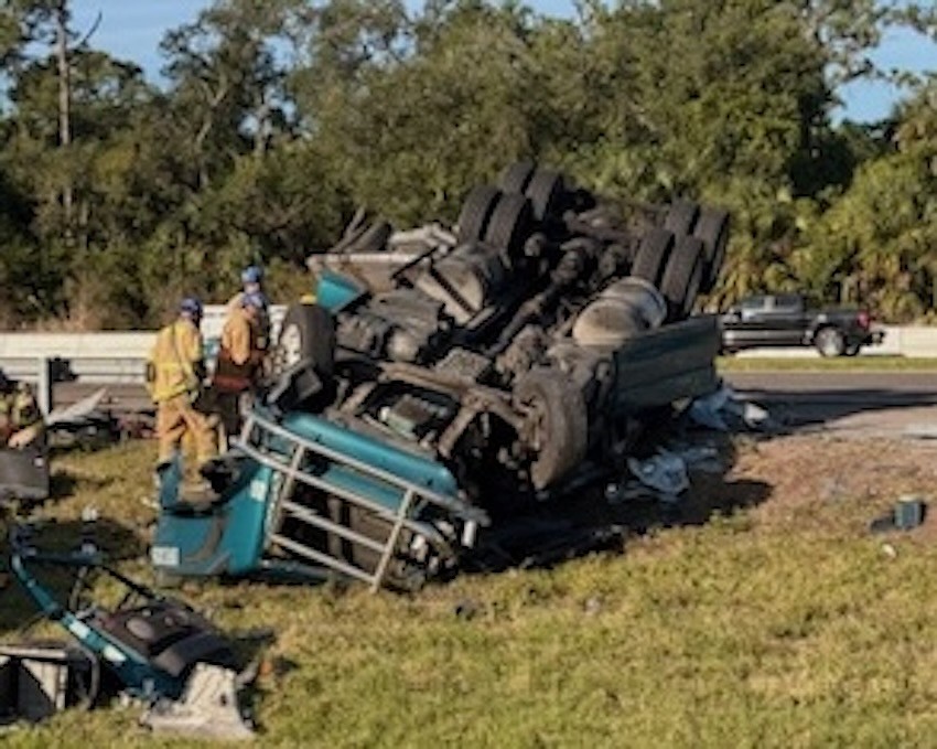 The New Smyrna Beach driver of this tractor-trailer was killed in the April 20 crash on Interstate 75 at State Road 64.