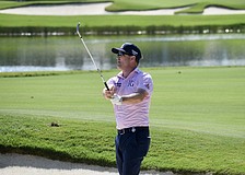 Zach Johnson hits a sand shot during the Senior PGA Championship, which last week, became the first senior major golf tournament contested in Lakewood Ranch.
