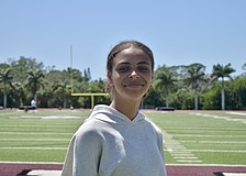 Layla Obaseki is a newcomer to Riverview girls track and field, and already has two district titles under her belt.