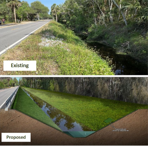 The proposed changes for the Malacompra Canal's restoration project. Courtesy of Flagler County meeting documents