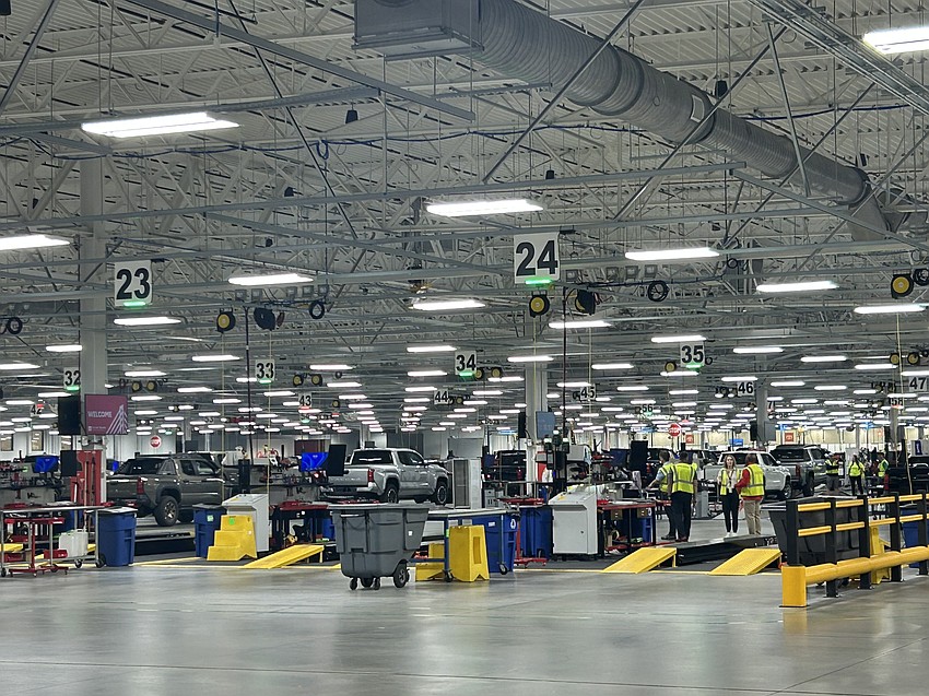 The facility employs about 400 full-time workers, of which about 95% are local hires, Southeast Toyota President Brent Sergot said.
