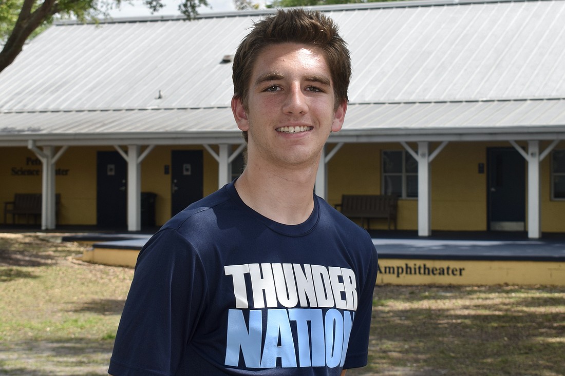 Paxton Hermann, who specializes in the pole vault, has been a standout sophomore for the Thunder.