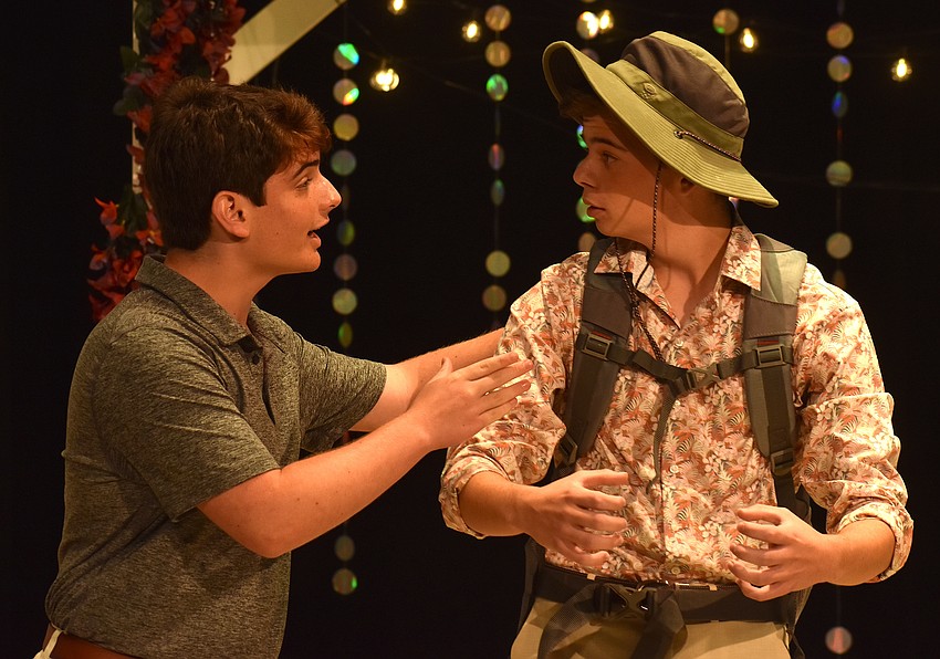 Senior Mason Chase and junior Tom Bergerat play Sam and Bill in The Out-of-Door Academy production of 