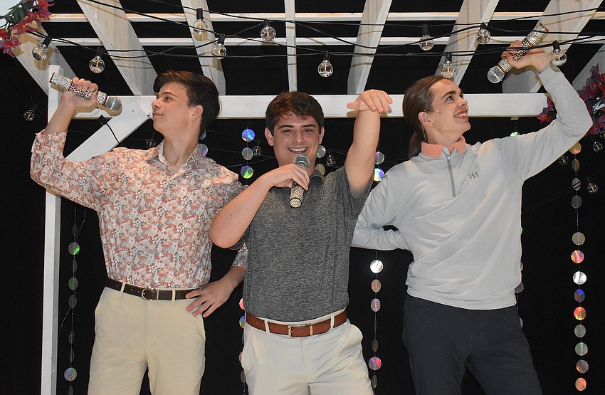 Tom Bergerat, Mason Chase and Hays Wilson play the male leads of Bill, Sam and Harry in The Out-of-Door Academy production of 