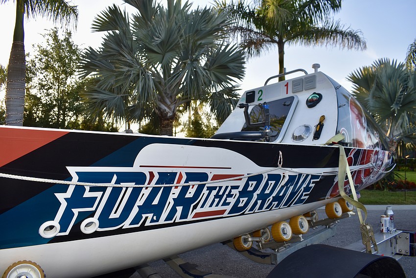 There's a cabin on each side, where two crew members sleep while two crew members row.