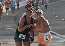 Rebecca Resinski and Amy Stevens show their support.