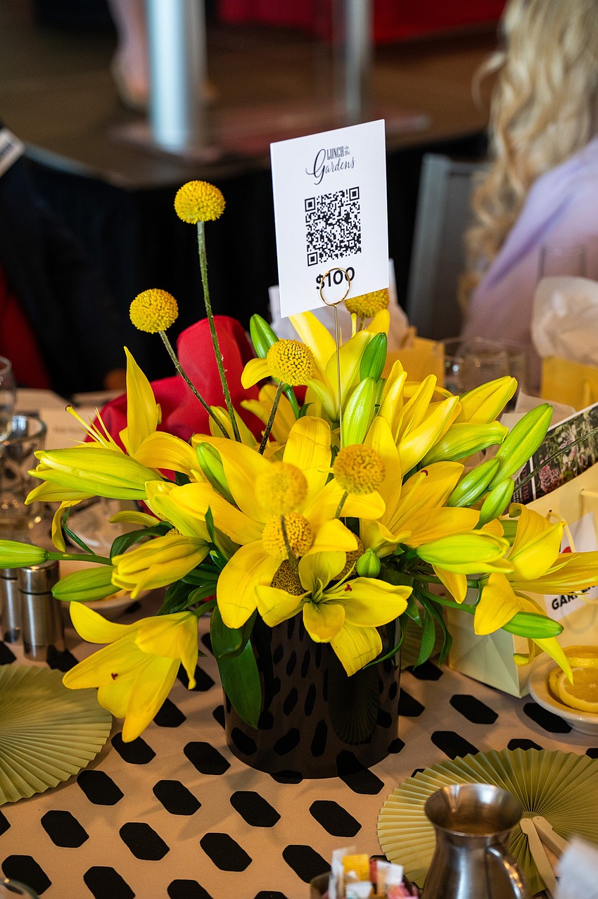 Floral centerpieces graced all the tables.