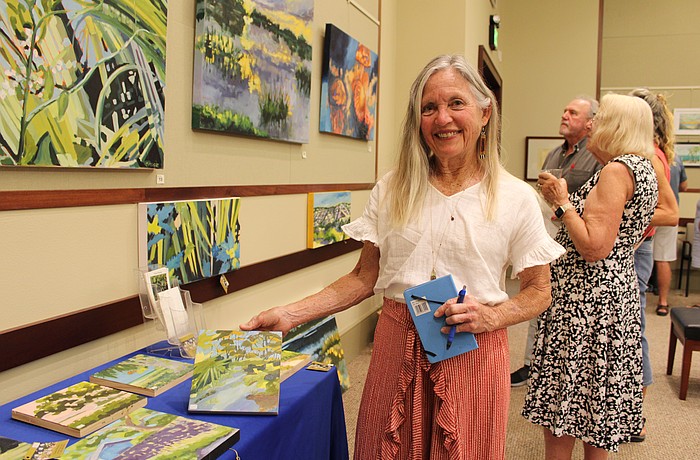 Artist Cheryl Moody, who participated in Artists in the Garden earlier this month, joins the local creators showcasing their work at the 10th annual artists' reception and exhibition at Longboat's Town Hall on April 23. The display of works by the featured artists will be up and open for purchases until June.
