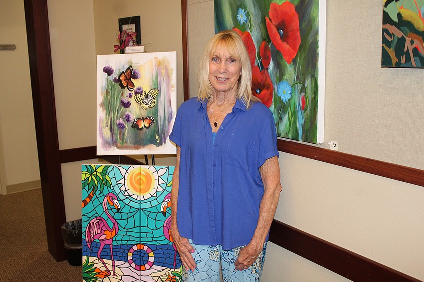 Appearing for the 10th anniversary celebration of Longboat Key's Town Hall art showcase was Barbara Jendrysik, who was also part of the very first artists reception.