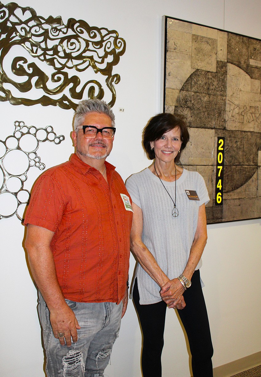 The Town Hall showcase had a mix of new artists, including Collin Rowland, and returning artists, including Lynn Armstrong Coffin. Organizer Susan Phillips said she was excited to craft a corner for the pair of artists, given they both enjoy exploring industrial-style art made from unique media.