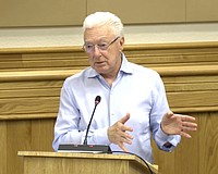 Bay Park Conservancy Founding CEO AG Lafley makes his case to the Sarasota County Commission for funding Phase 3 work at The Bay Park.
