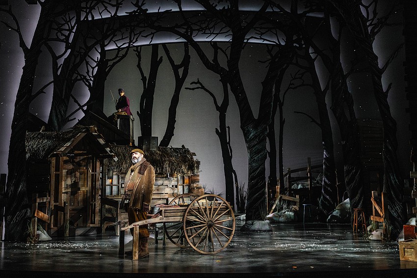 Andrii Padkovskyi plays the fiddler and Jeremy Radin stars as Tevye the Milkman in Asolo Repertory Theatre's production of 