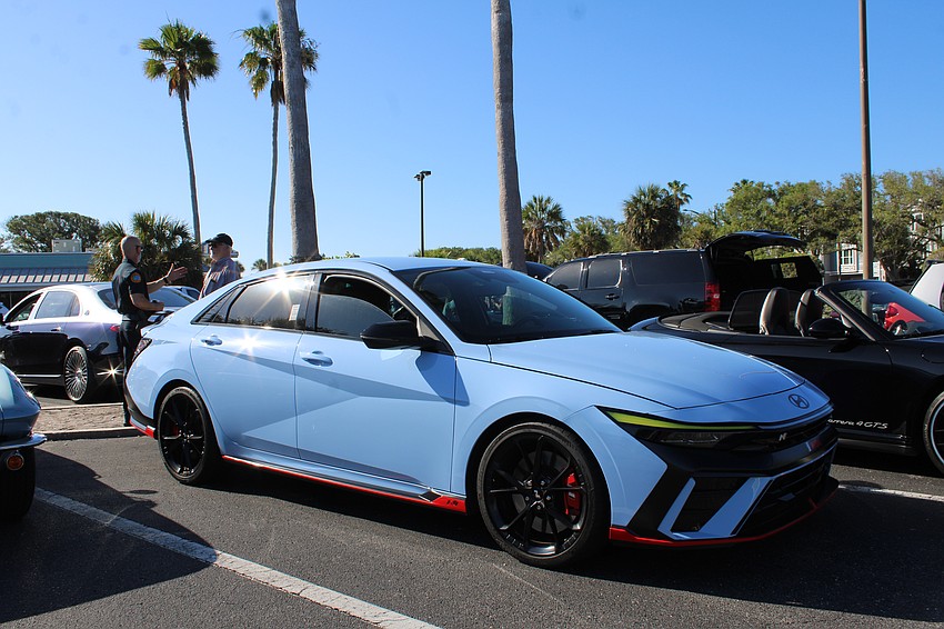 While plenty of classic cars were on display, so were some newer models, including this 2025 Hyundai sports car in the signature 