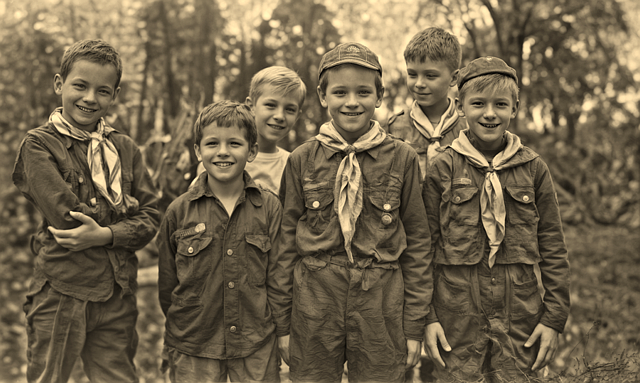 John Nabers, far left,  and his friends were members of Windermere’s Boy Scout troop.