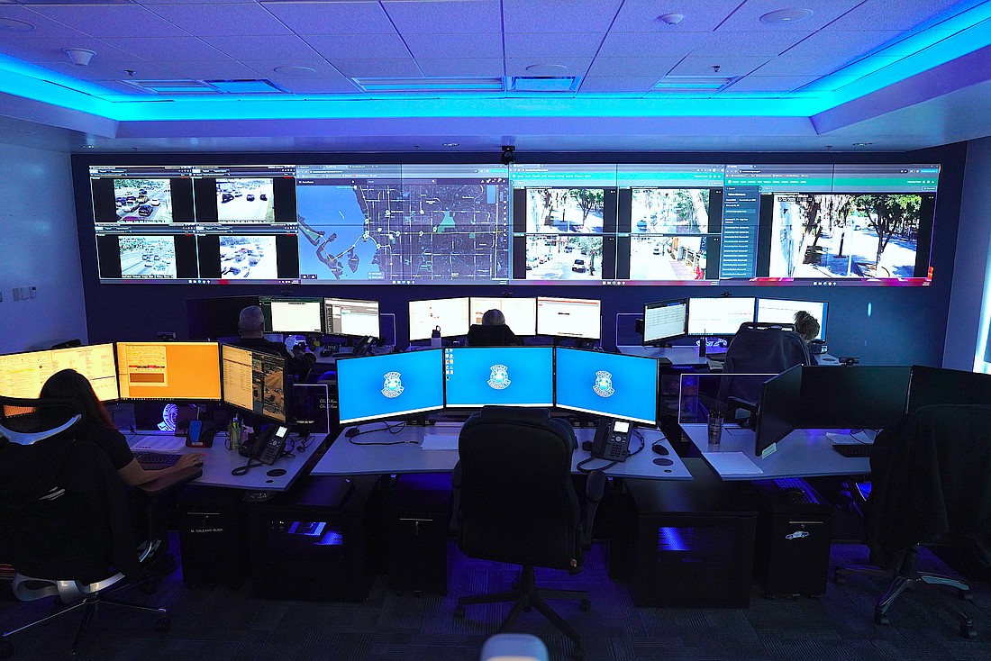 Analysts at SPD's Real Time Operations Center monitor multiple cameras, sensors and other devices spread throughout the city.
