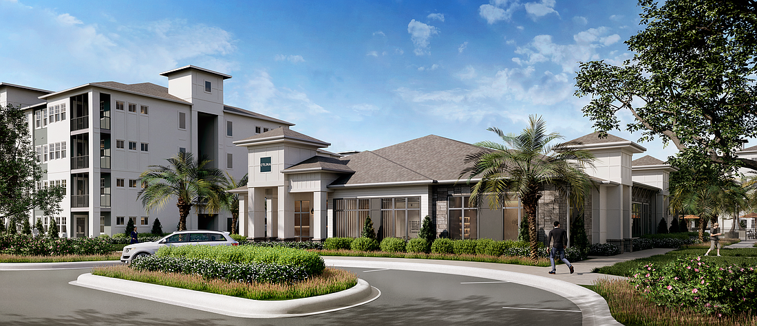 A rendering of the clubhouse at Charleston Ridge Apartments in New Port Richey.