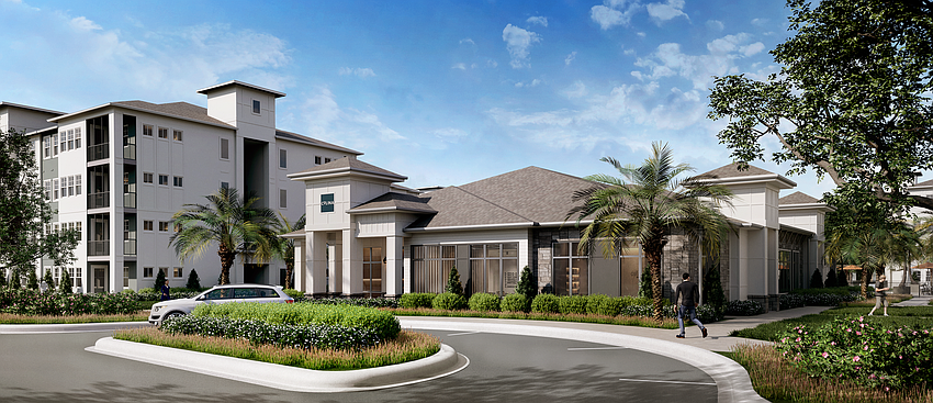 A rendering of the clubhouse at Charleston Ridge Apartments in New Port Richey.