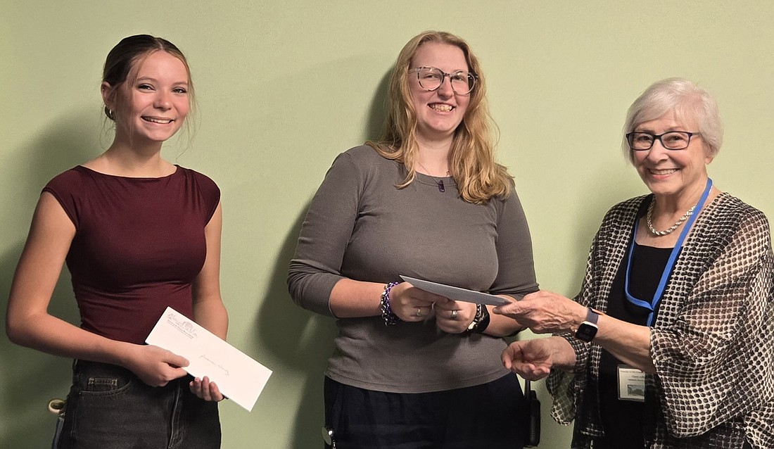 Isabelle Wurtz, Samantha LaPointe and Carol Johnson, Friends of the Ormond Beach Library president. Courtesy photo