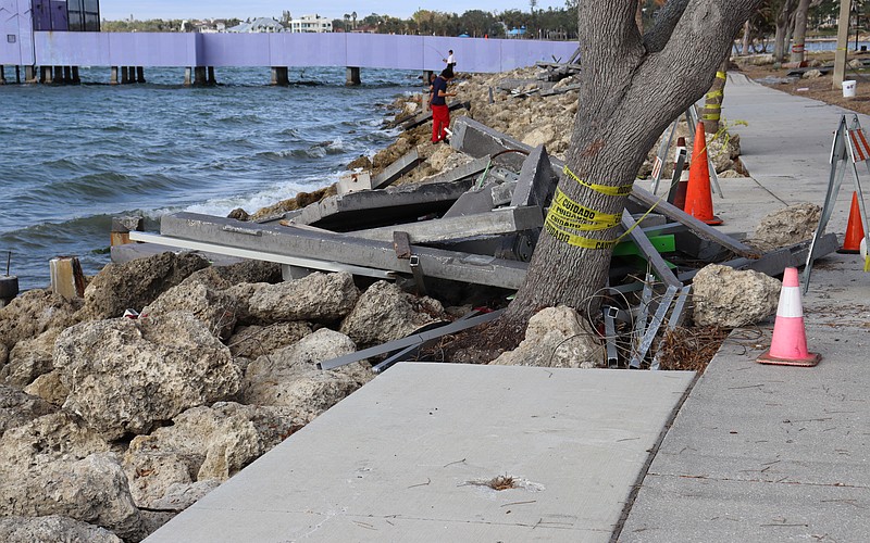 Shoreline damage at Van Wezel Performing Arts Hall is among the nearly $40 million in city recovery expenses left behind by the 2024 hurricane season.