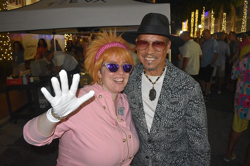 Robyn Holl, the cultural curator at Art Ovation Hotel, vibes alongside artist Picardo Erick, who is currently exhibiting at the hotel.