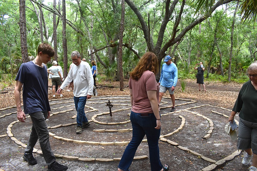 Jamie Regan, director of the Peaceful Path, says the purpose of walking a labyrinth is to 