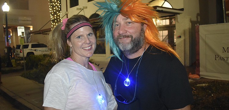 Katie Kephart and Shawn Tritschler get into the 80's spirit.