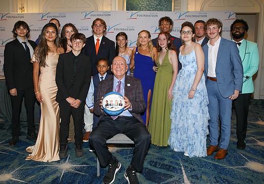 A beaming Dick Vitale with his All-Courageous Kids at the 21st annual Dick Vitale Gala held on May 1 at The Ritz-Carlton, Sarasota.