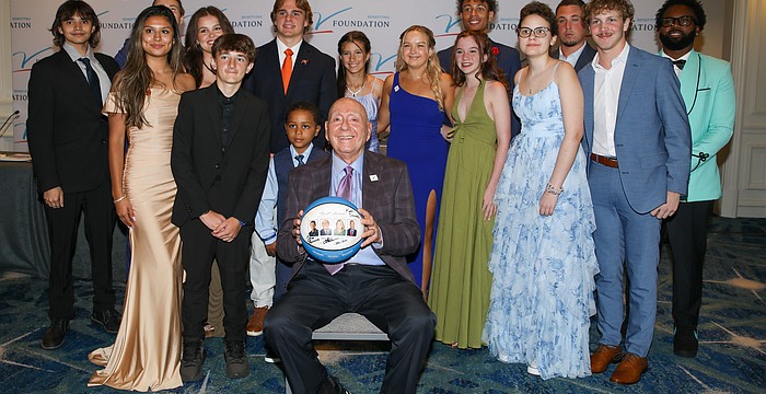 A beaming Dick Vitale with his All-Courageous Kids at the 21st annual Dick Vitale Gala held on May 1 at The Ritz-Carlton, Sarasota.