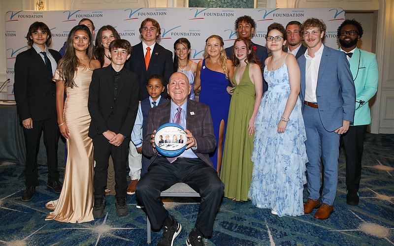 A beaming Dick Vitale with his All-Courageous Kids at the 21st annual Dick Vitale Gala held on May 1 at The Ritz-Carlton, Sarasota.
